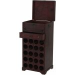 D�coshop26 - casier � vin armoire meuble en bois style colonial pour 20 bouteilles avec tiroir 040003375 ...