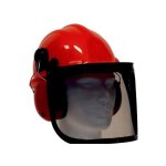 Casque forestier conforme en397 ? r�duction bruit 25 db (en352 - 3) ? visi�re grillag�e en1731 f ? lunettes ...