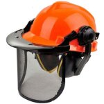 Casque de s�curit� forestier en397 ? mentonni�re, l�ger et ventil� ? protection visage et oreilles ? ...