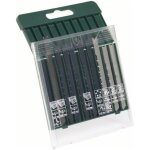 Cassette de 10 lames de scies sauteuses pour le bois, le métal et le plastique (emmanchement en u) Cassette de 10 lames de scies sauteuses pour le bois, le métal et le plastique (emmanchement en u)