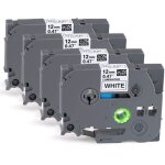 Cassette de ruban d'�tiquettes noir sur blanc ruban d'�tiquettes 12 mm x 8 m compatible avec les imprimantes ...