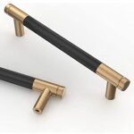Ccykxa 10 pi�ces poignee de meuble cuisine noirdor� 128mm alliage de or poign�es meubles avec vis, pour ...