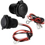 Ccykxa ? lot de 2 prises allume - cigare �tanches 12v / 24v ? c�ble de 0, 6m ? protection contre la poussi�re ...