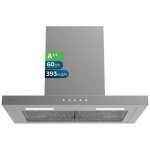 Cecotec bolero  t  hotte aspirante flux tt 604000 inox a + + de 60cm de large, avec 393m3 / h de aspiration, ...