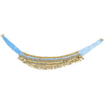 Ceinture de danse du ventre l�g�re et ajustable, jupon bleu lac avec franges pour artistes, confortable ...