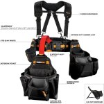 Ceinture outils toughbuilt pro contractor noire ajustable 82 122 cm