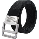 Ceinture de travail en nylon ajustable avec boucle double alliage pour ext�rieur, noire