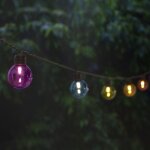 Guirlande lumineuse solaire 20 ampoules rondes couleur