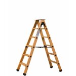 Centaure - escabeau double accs bois 2x5 marches + tablette - hauteur de travail 2, 65m