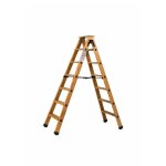 Centaure - escabeau double accs bois 2x6 marches + tablette - hauteur de travail 2, 90m