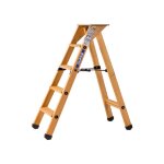 Centaure - escabeau lyonnais bois 3 marches + tablette - hauteur de travail 2, 25m