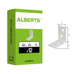 Centrale brico - 12 �querres blanches 40x40x15mm zinc plastifi� alberts