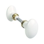 Centrale brico - lot de 2 boutons de porte porcelaine porcelaine de limoges laitonné Centrale brico - lot de 2 boutons de porte porcelaine porcelaine de limoges laitonné