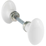 Centrale brico lot de 2 boutons de porte uni porcelaine de limoges nickelé mat Centrale brico lot de 2 boutons de porte uni porcelaine de limoges nickelé mat