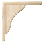 Equerre volute bois brut naturel, h. 15 x p. 15 cm - centrale brico