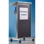 Certeo - frankel kaiserkraft, pupitre de conf�rence � 2 plateaux, face