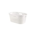 231011 infinity dots panier  linge plastique blanc 59 x 38 x 27 cm - curver