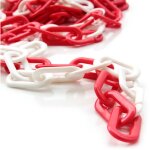 Cha�ne de signalisation rouge et blanche ? en pvc ? 5 m de long ? diam�tre 6 mm ? balisage pour chantier, ...