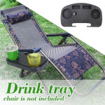 Chaise de jardin avec plateau int�gr�, fauteuil relax vert prairie, accessoire portable pour boissons ...