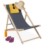 Chaise longue pliante en bois