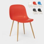 Chaises scandinave pour cuisine salle � manger et restaurant sleek - rouge