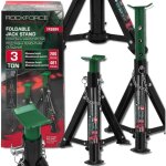 Chandelles de voiture pliables rockforce 3 tonnes, lot de 2, 286 - 401 mm