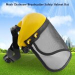 Chapeau de casque de s�curit� avec visi�re int�grale en maille pour la protection foresti�re de la d�broussail ...
