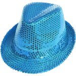 Chapeau poche paillettes bleues spectacle thtre paillettes homme femme