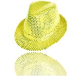 Chapeau poche paillettes jaune spectacle thtre paillettes homme femme