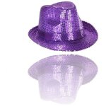 Chapeau poche paillettes violette spectacle thtre paillettes homme femme