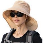 Chapeau de soleil femme � large bord avec rabat cou et protection uv, id�al pour randonn�e, v�lo et activit�s ...