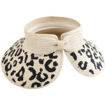 Chapeau de soleil � large bord imprim� l�opard avec n?ud papillon, protection uv, pliable et trou pour ...