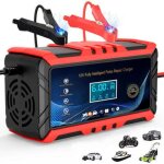 Chargeur de batterie de voiture 6 a 12 v, chargeur de batterie de moto lcd avec �cran tactile lcd pour ...