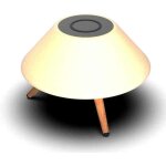 Chargeur sans fil lampe omni 10w, technologie qi, haut - parleur bluetooth, 7 couleurs, tlcommande ...