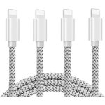 Chargeur de tlphone 4pack cble de chargement et de synchronisation usb tress en nylon 10ft compatible ...