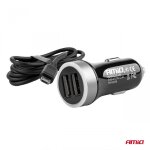 Chargeur voiture pch pro - 01 microusb + 2x usb 2. 4a 12v 24v amio - 02056 Chargeur voiture pch pro - 01 microusb + 2x usb 2. 4a 12v 24v amio - 02056