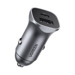 Chargeur de voiture usb - c usb 24 w power delivery quick charge, gris