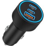 Chargeur de voiture usb - c, 3 ports 67 w � charge ultra - rapide, double port usb - c et usb - a, adaptateur ...