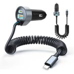 Chargeur de voiture usb - c � charge rapide pour iphone 16 avec c�ble spiral� usb - c de 1, 5 m et 65 ...