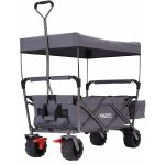 Arebos - chariot � bras pliable avec toit chariot � main chariot pliable chariot � outils avec 2 poches ...