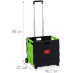 Chariot de courses pliable poigne roulettes en caoutchouc 35 kg poussette de march aluminium plastique ...