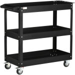 Chariot desserte d'atelier acier 3 plateaux sur roulettes avec poign�e - charge max. 150 kg - 78, 8 x ...