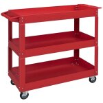 Chariot desserte d'atelier - durhand - 3 plateaux - sur roulettes avec poign�e - charge max. 150 kg - ...