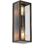 Charlois - applique murale - 2 lumi�re - l 14 cm - dor� / laiton - rustique - �clairage ext�rieur - salle ...