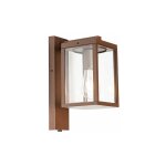 Charlois - eclairage exterieur avec detecteur de mouvement - 1 lumi�re - l 14 cm - brun rouille - rustique ...