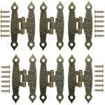 Charni�re pour meuble, 20 pi�ces bronze r�tro charni�res m�tal style r�tro pliantes avec vispour petite ...