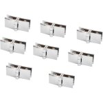 Charni�re pour meuble, lot de 8 charni�res de porte en verre, 5 mm � 8 mm, pince rectangulaire r�glable ...