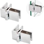 Charni�re de porte de douche en alliage de zinc � 90 degr�s, 2 pi�ces, �paisseur du verre : 5 mm - 8 ...