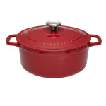 Chasseur - cocotte ronde 24 cm chasseur rouge uni interieur sable