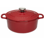 Chasseur - cocotte ronde 28 cm rouge uni interieur sable